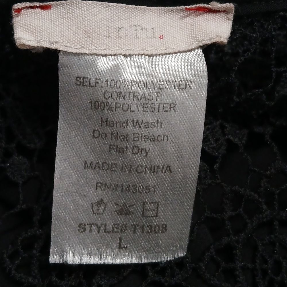 Lace and sheer black blouse  date night ,party  Sz L EUC - Picture 5 of 5